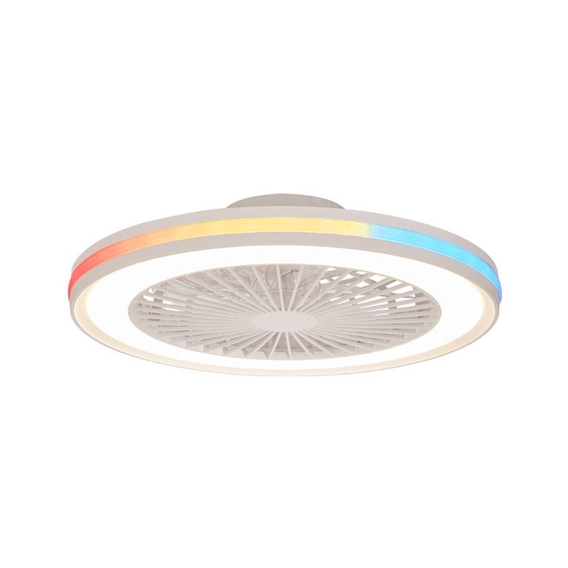 lampenwelt LED-Deckenventilator Gamer Big weiß DC leise Ø 56 cm CCT RGB