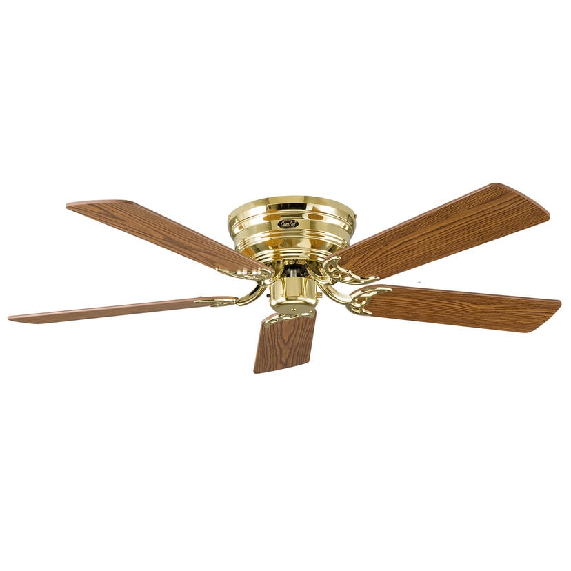 lampenwelt Ventilator Classic Flat III messing poliert 132 cm