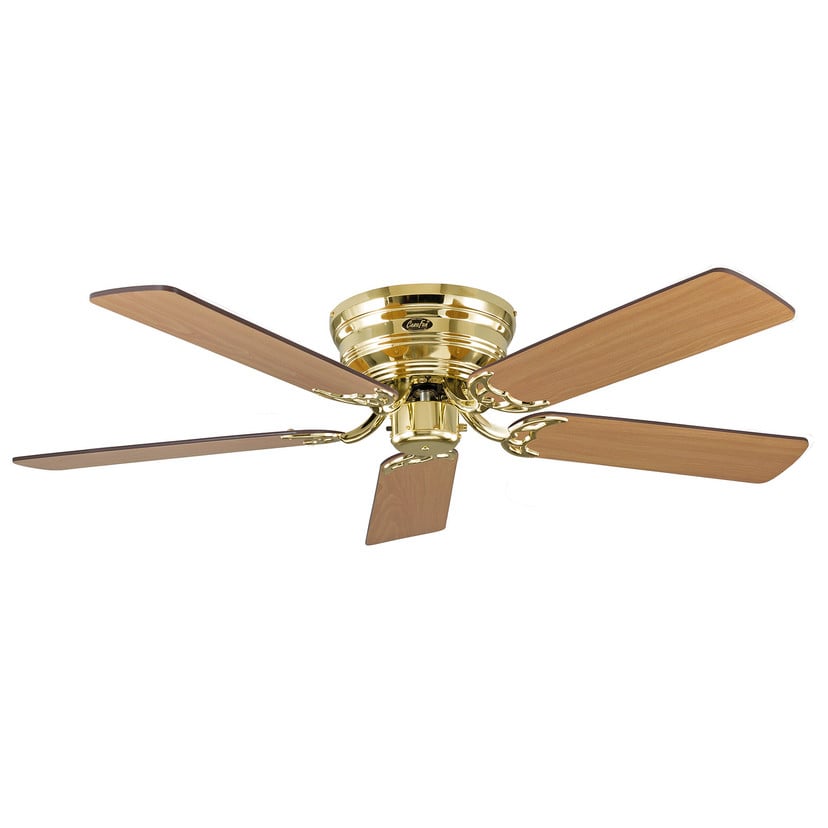 lampenwelt Ventilator Classic Flat III messing poliert 132 cm Hotsell