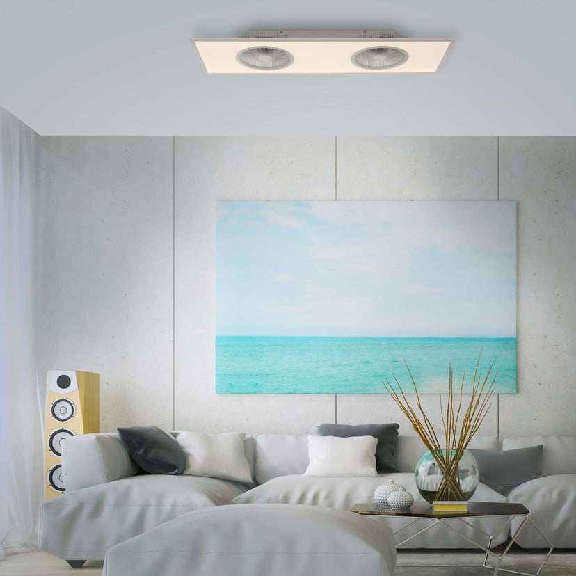 lampenwelt LED-Deckenventilator Flat-Air CCT weiß 120x40cm im Angebot