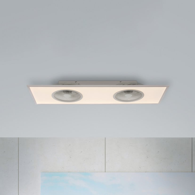 lampenwelt LED-Deckenventilator Flat-Air CCT weiß 120x40cm im Angebot