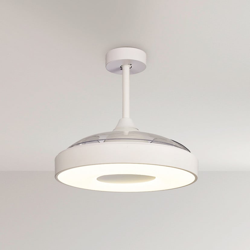 lampenwelt LED-Deckenventilator Coin weiß DC-Motor leise Ø 106 cm CCT Günstiger Verkauf