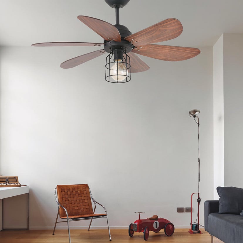 lampenwelt Leuchte in Käfig-Optik - Deckenventilator Chicago Meist gekauft