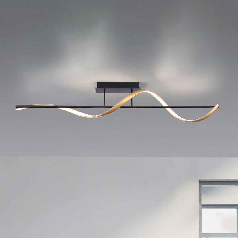 lampenwelt Paul Neuhaus Q-Swing Deckenlampe anthrazit/messing Vatertagsangebot