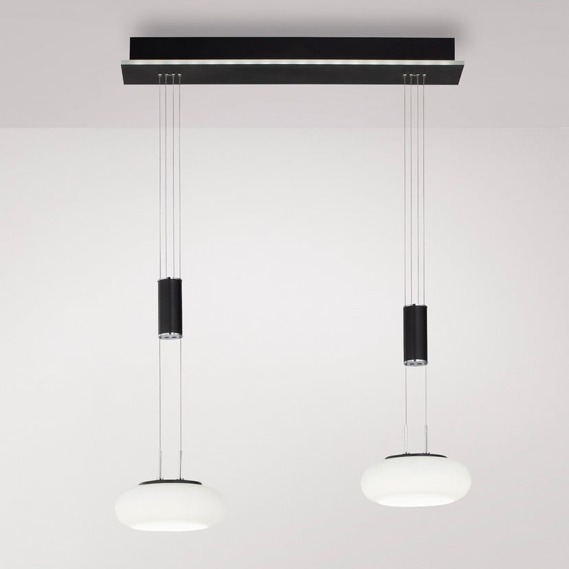 lampenwelt Paul Neuhaus Q-ETIENNE LED-Hängelampe 2fl schwarz