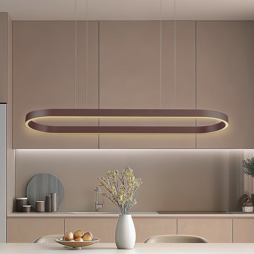 lampenwelt Lucande Smart LED-Hängeleuchte Melinay kaffee CCT Tuya