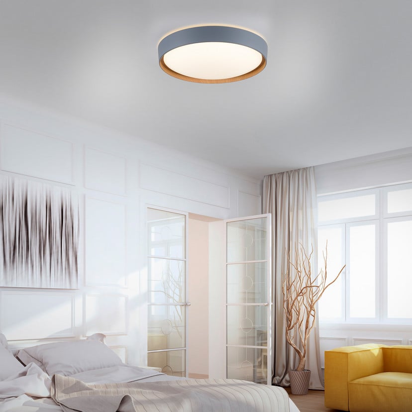 lampenwelt Paul Neuhaus Q-EMILIA LED-Deckenleuchte grau/holz Discount Store für neue Produkte