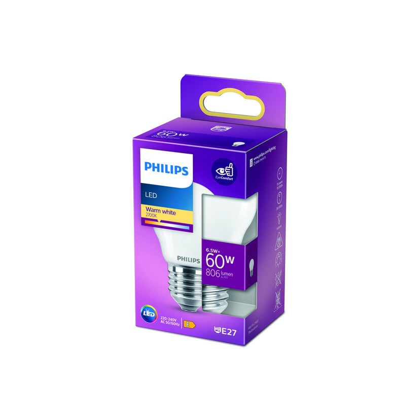 lampenwelt Philips Classic LED-Lampe E27 P45 6 5W 2.700K matt Clearance-Verkauf