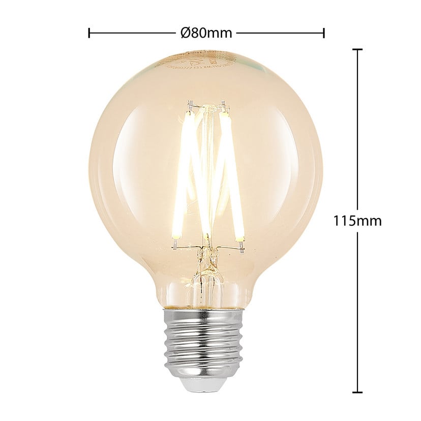 lampenwelt LED-Lampe E27 8W G80 2.700K Filament dimmbar klar Online Outlet