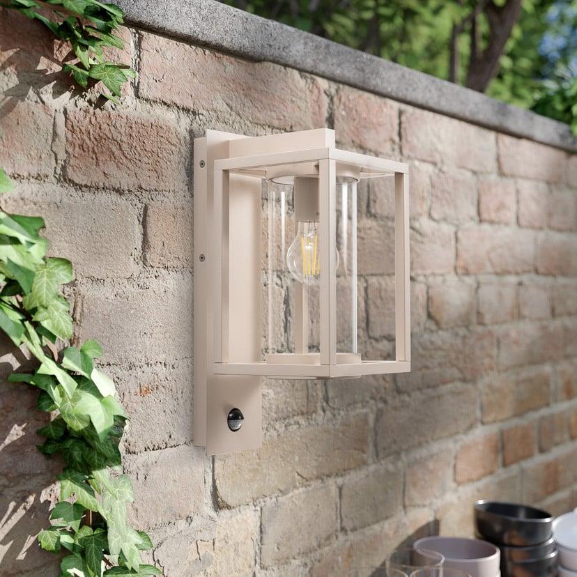 lampenwelt Lucande Außenwandleuchte Ferda Sensor hängend beige E27 Riesige Ersparnisse