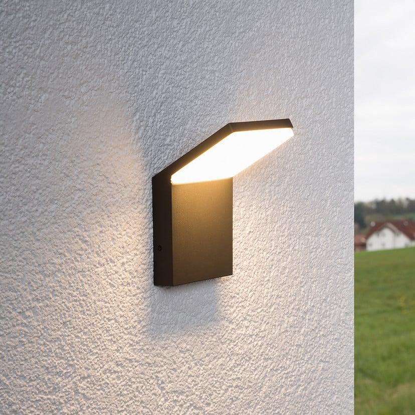 lampenwelt Lucande LED-Außenwandleuchte Nevio 17 cm anthrazit Alu Wochenangebot