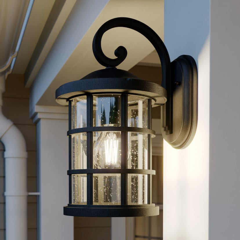 lampenwelt Lindby Außenwandlampe Ankea schwarz Höhe 37 cm IP23 E27 Begrenzte Freigabe