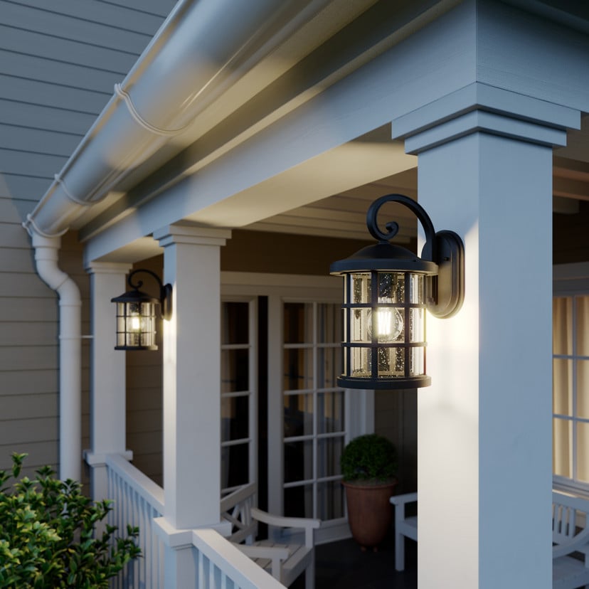lampenwelt Lindby Außenwandlampe Ankea schwarz Höhe 37 cm IP23 E27 Begrenzte Freigabe