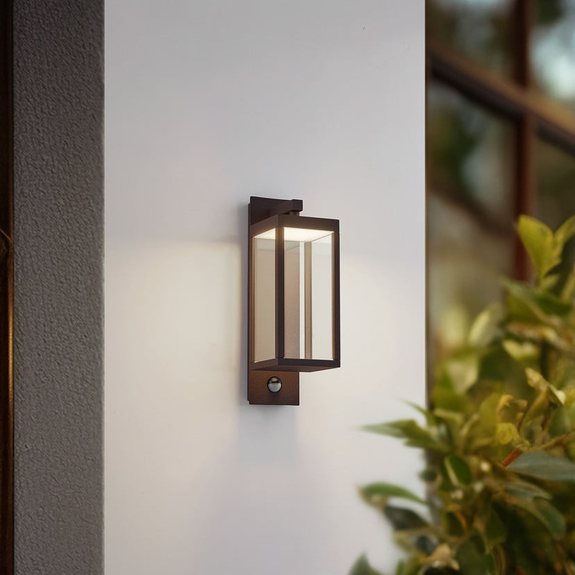 lampenwelt Lucande LED-Außenwandlampe Ferdinand rost Sensor IP54 Letzter Tag