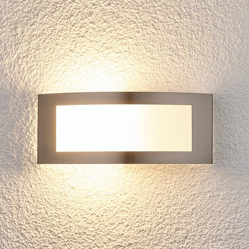 lampenwelt Lindby Außenwandlampe Raja 25cm breit Edelstahl IP44 E27 Zeitbegrenzte Promotion