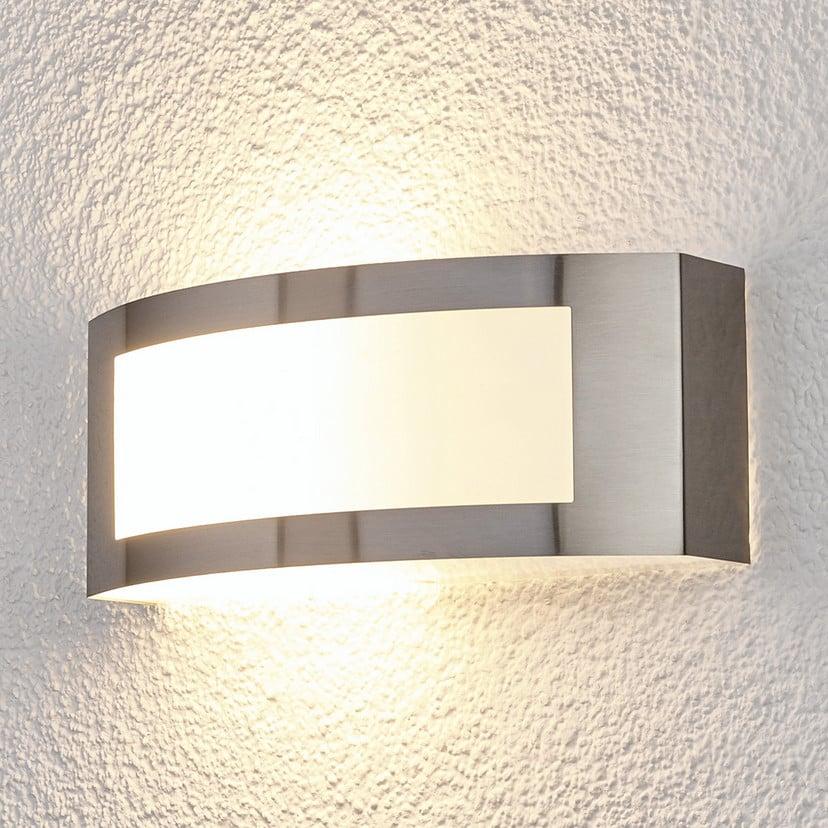 lampenwelt Lindby Außenwandlampe Raja 25cm breit Edelstahl IP44 E27 Zeitbegrenzte Promotion
