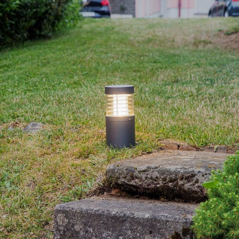lampenwelt Lucande LED-Sockelleuchte Lucius 27cm grafit Metall IP54 Nur für heute