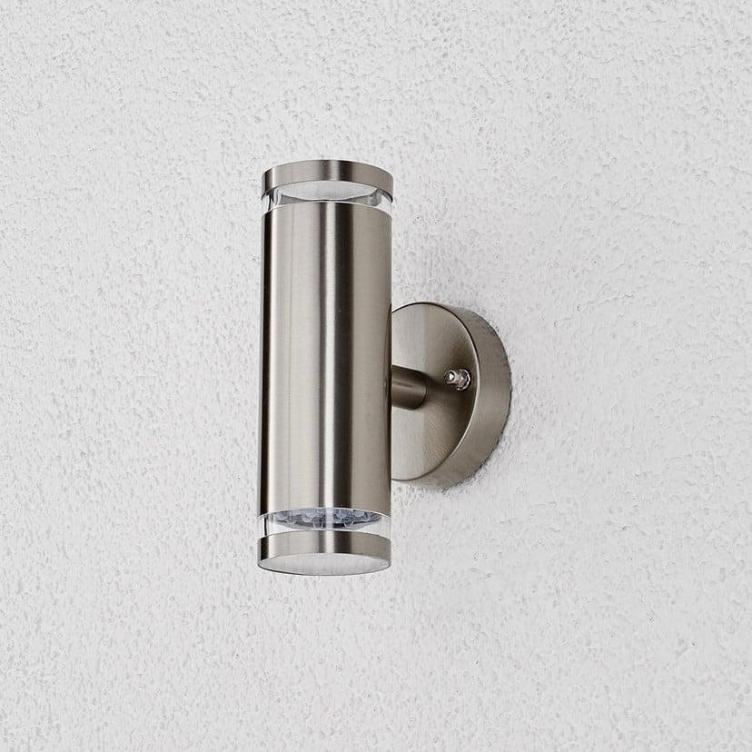 lampenwelt Lindby LED-Außenwandlampe Tiberius Edelstahl up/down IP44 Clearance-Verkauf
