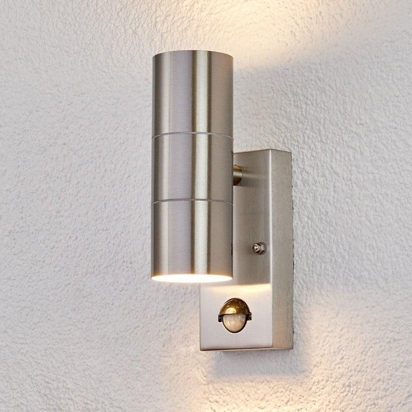 lampenwelt Lindby Außenwandleuchte Eyrin Höhe 22 cm Edelstahl Sensor Kostenloser Versand international