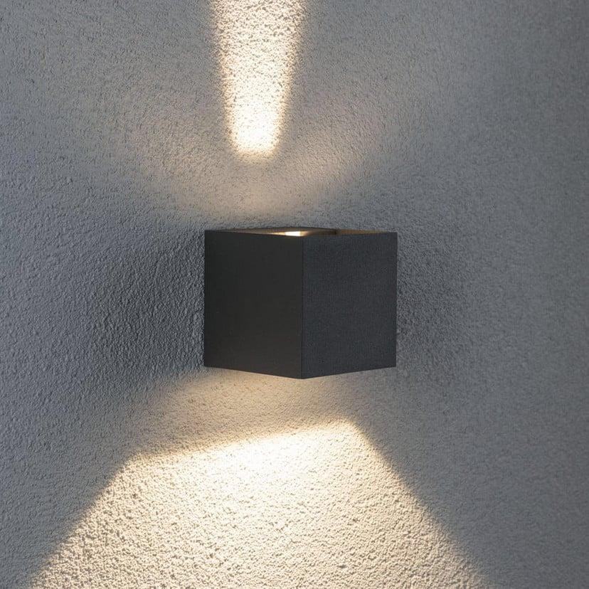 lampenwelt Paulmann Cybo LED-Außenwandleuchte 2.700 K 8 x 8 cm grau Begrenzt auf 3 Tage