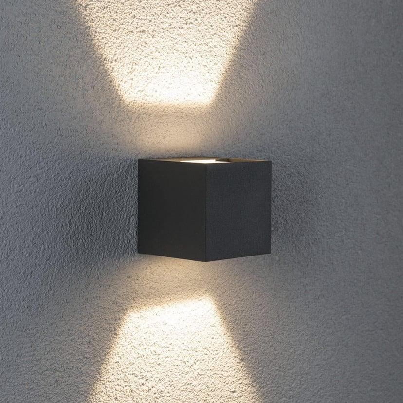 lampenwelt Paulmann Cybo LED-Außenwandleuchte 2.700 K 8 x 8 cm grau Begrenzt auf 3 Tage