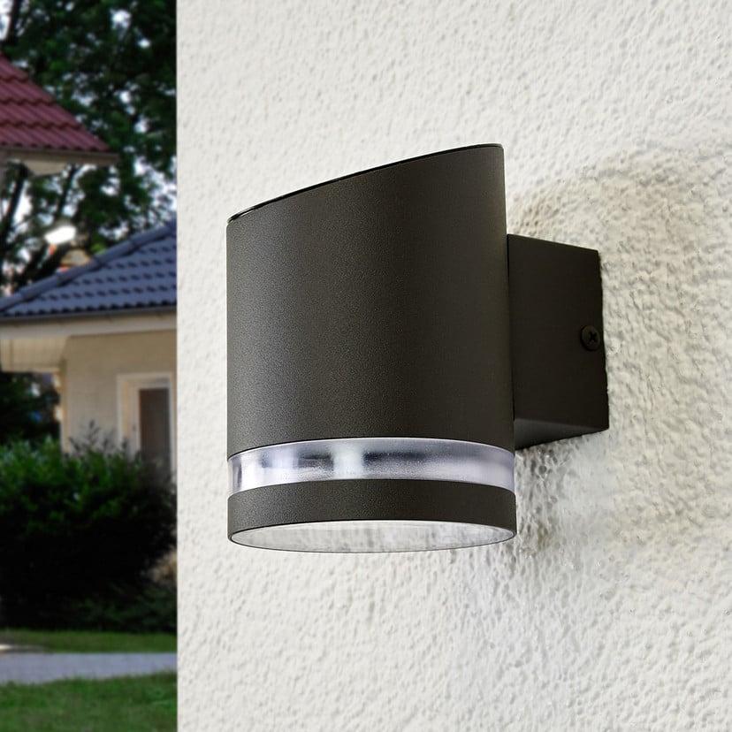 lampenwelt Lindby LED-Solar-Außenwandleuchte Melinda 9 cm Edelstahl zollfrei