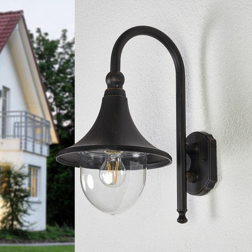 lampenwelt Lindby Außenwandleuchte Daphne antikschwarz Metall E27 Rabatte dieses Monats
