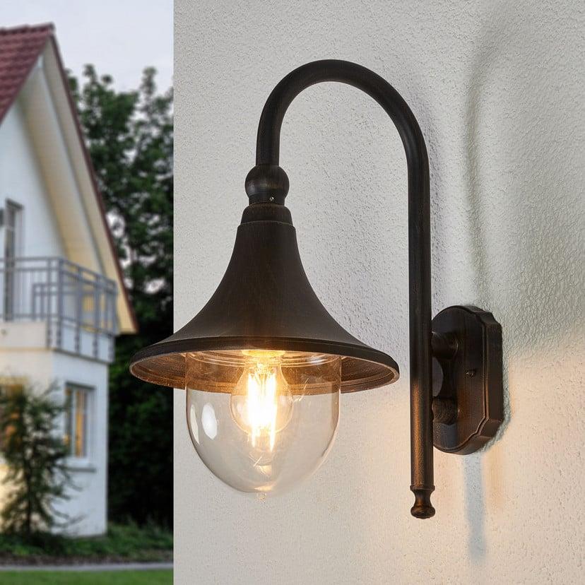 lampenwelt Lindby Außenwandleuchte Daphne antikschwarz Metall E27 Rabatte dieses Monats