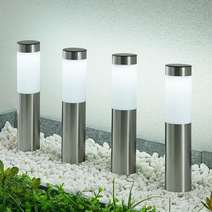 lampenwelt Lindby LED-Solar-Sockellampe 4er-Set Erdspieß 31 cm IP44 2025