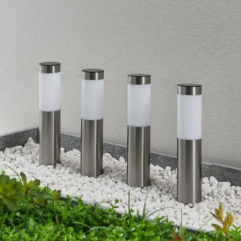 lampenwelt Lindby LED-Solar-Sockellampe 4er-Set Erdspieß 31 cm IP44 2025