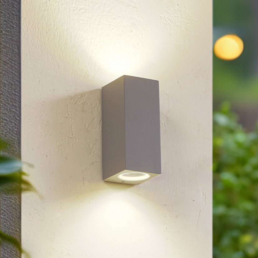 lampenwelt Lucande Außenwandleuchte Xava up/down grau 2-flg. GU10 Outlet
