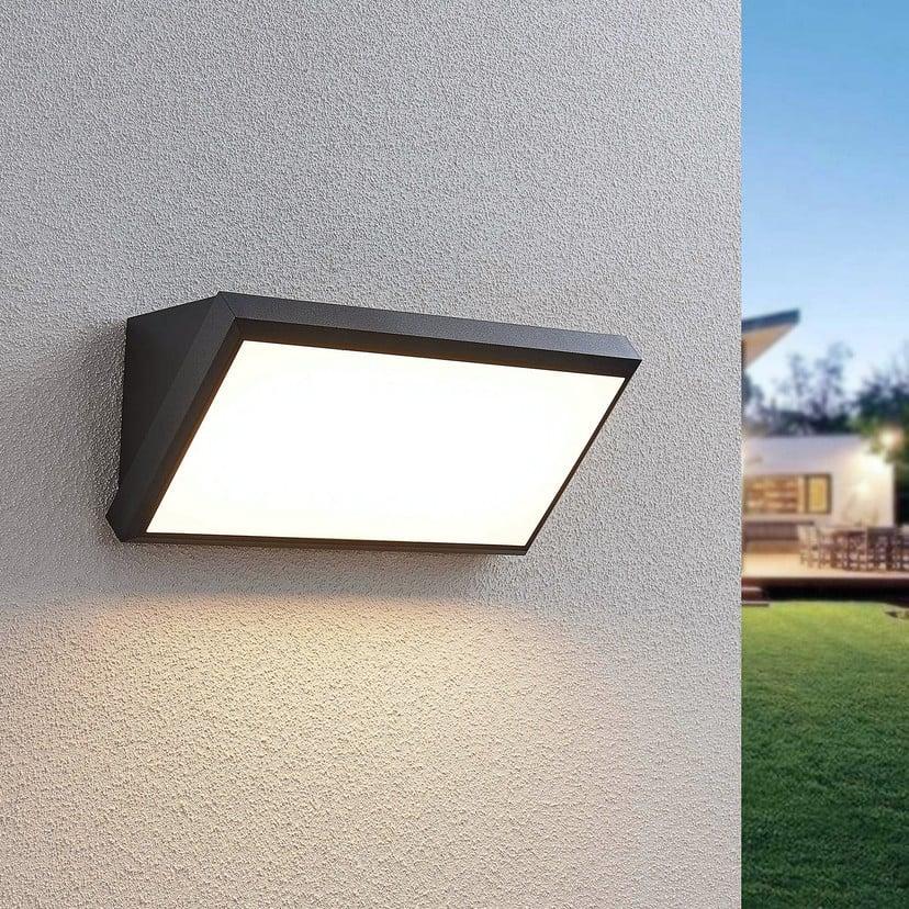 lampenwelt Lindby LED-Außenwandleuchte Abby grau Kunststoff IP65 Blitzverkäufe