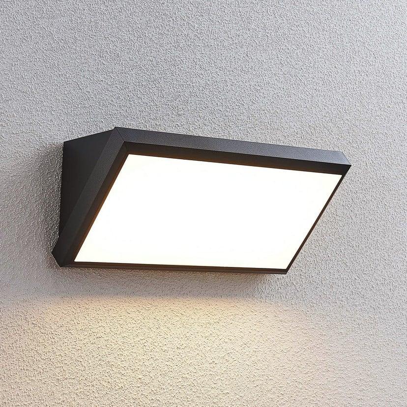 lampenwelt Lindby LED-Außenwandleuchte Abby grau Kunststoff IP65 Blitzverkäufe