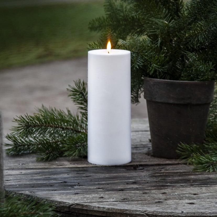 lampenwelt LED-Kerze Flamme Rak 27 5 cm weiß Kunststoff Batteriebetrieb