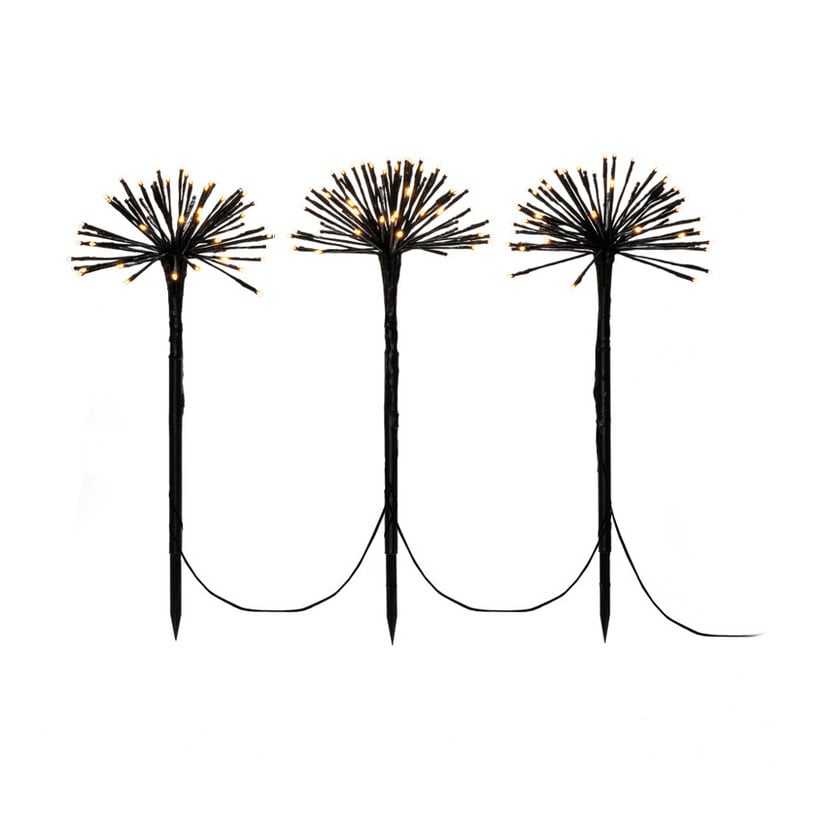 lampenwelt LED-Dekoleuchte drei Pusteblumen mit Erdspieß IP44