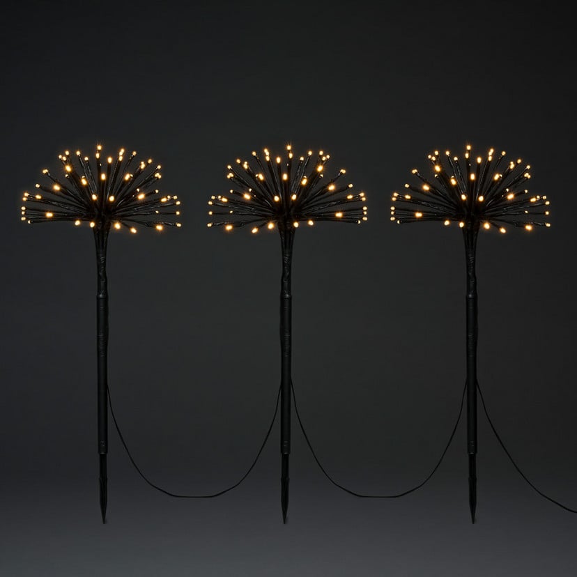 lampenwelt LED-Dekoleuchte drei Pusteblumen mit Erdspieß IP44 Black Friday