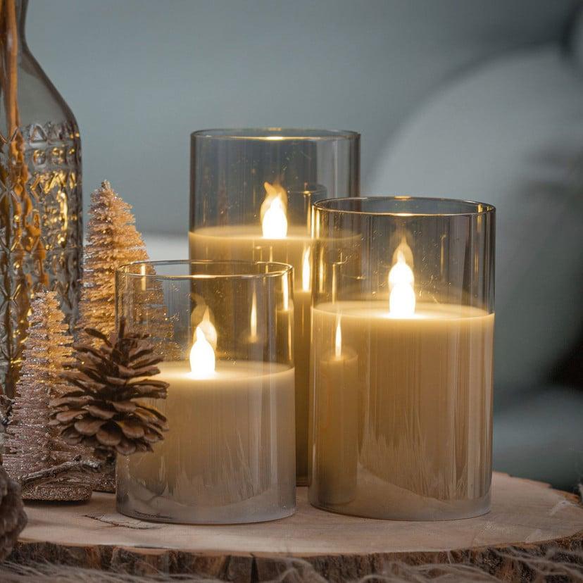 lampenwelt Pauleen Classy Smokey Candle LED-Kerze 3er Set Weihnachtsangebot