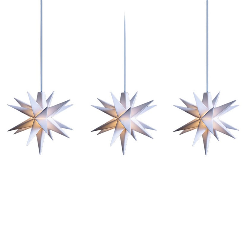 lampenwelt LED-Lichterkette mit Baby-Sternen innen 3-fl. weiß