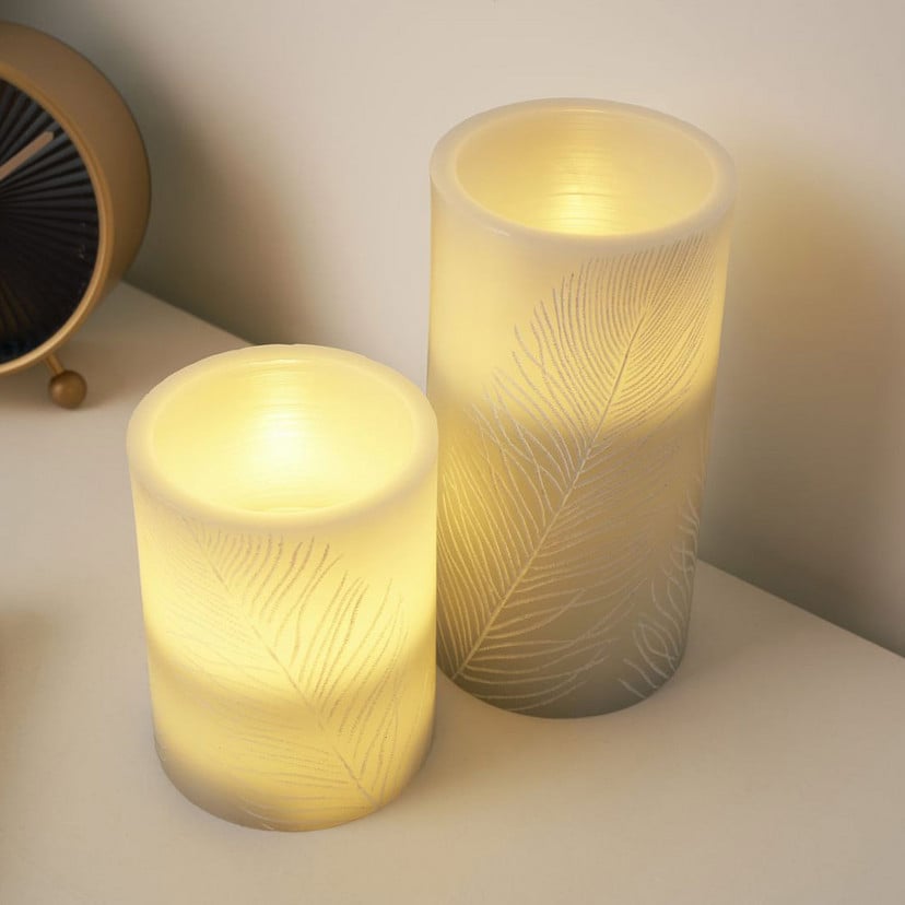 lampenwelt Pauleen Cosy Feather Candle LED-Kerze 2er Set Zeitlich begrenztes Angebot