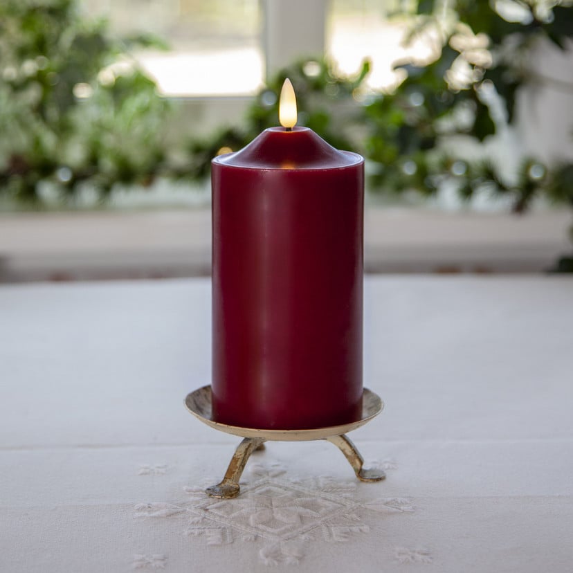 lampenwelt LED-Kerze Flamme Höhe 17 cm rot Echtwachs Batteriebetrieb Kostenlose Rückgabe