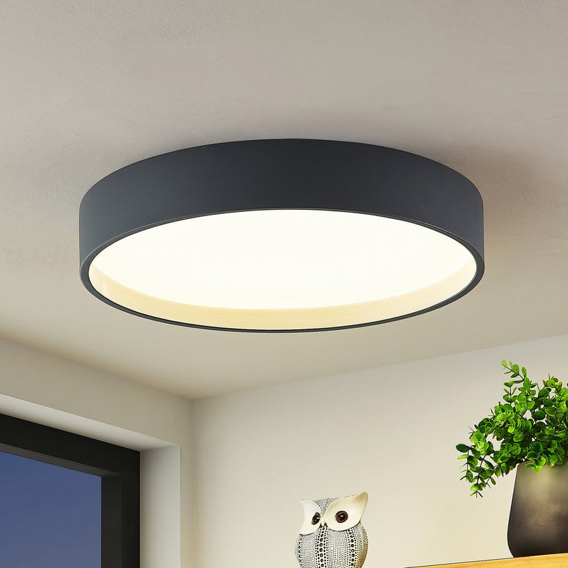 lampenwelt Lindby LED-Deckenleuchte Todor 50 cm anthrazit CCT Holz Discount Store für neue Produkte