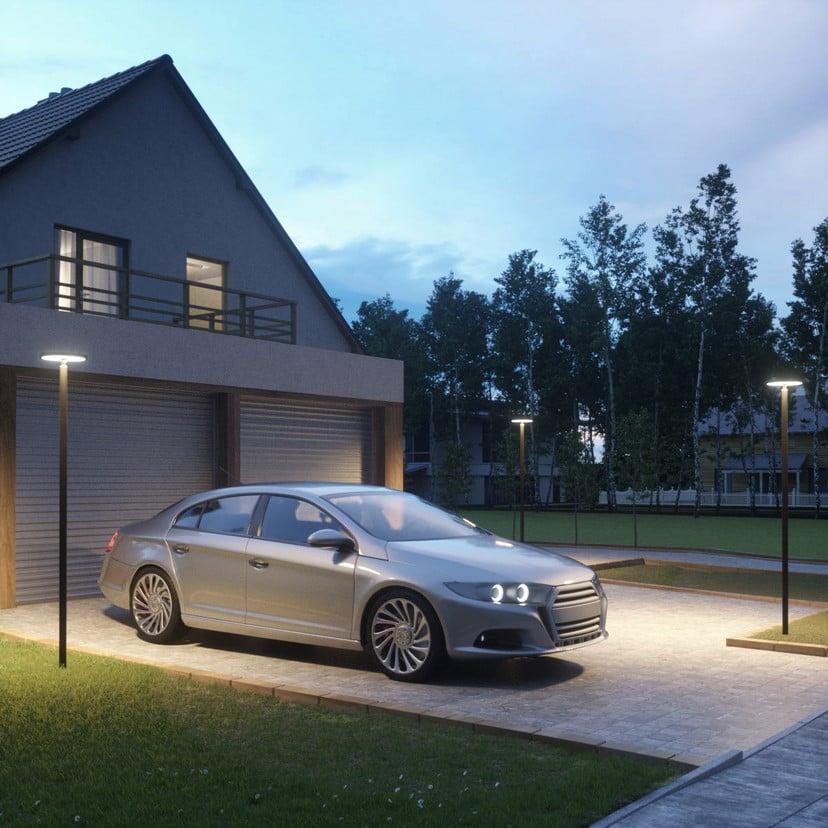 lampenwelt Lucande LED-Außenleuchte Akito grafitgrau Alu 220 cm Nur noch ein Tag übrig