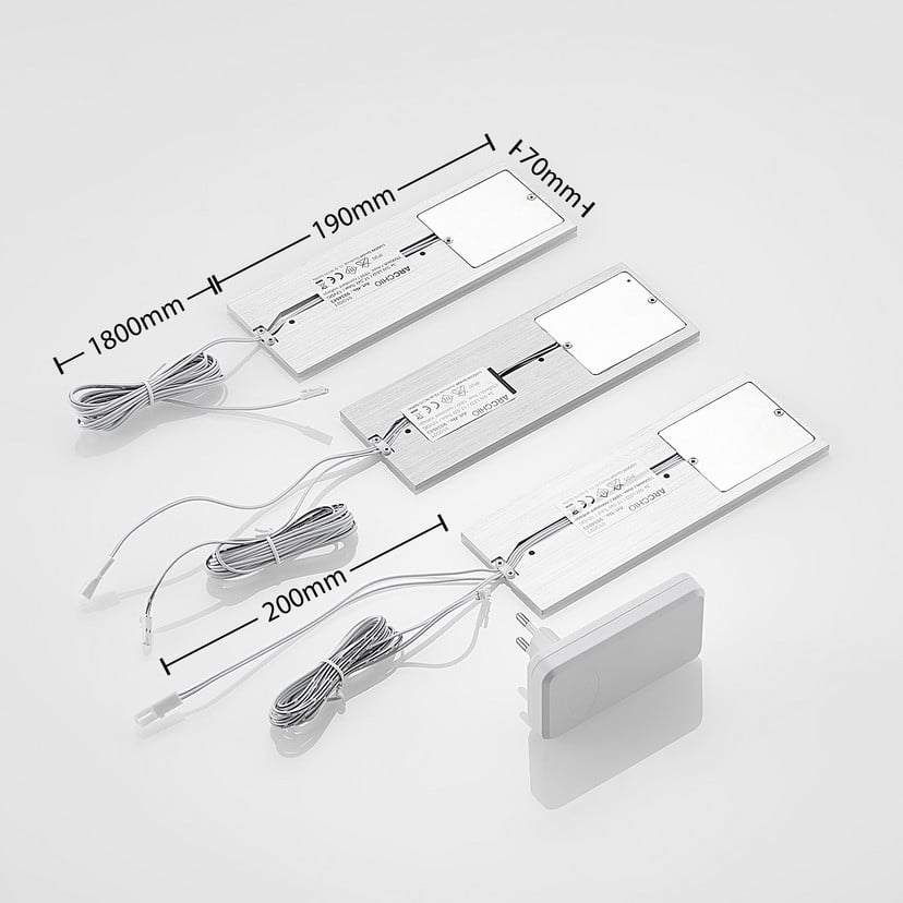 lampenwelt Arcchio LED-Unterbaulampen Nortra 3er-Set grau Alu Riesige Rabatte
