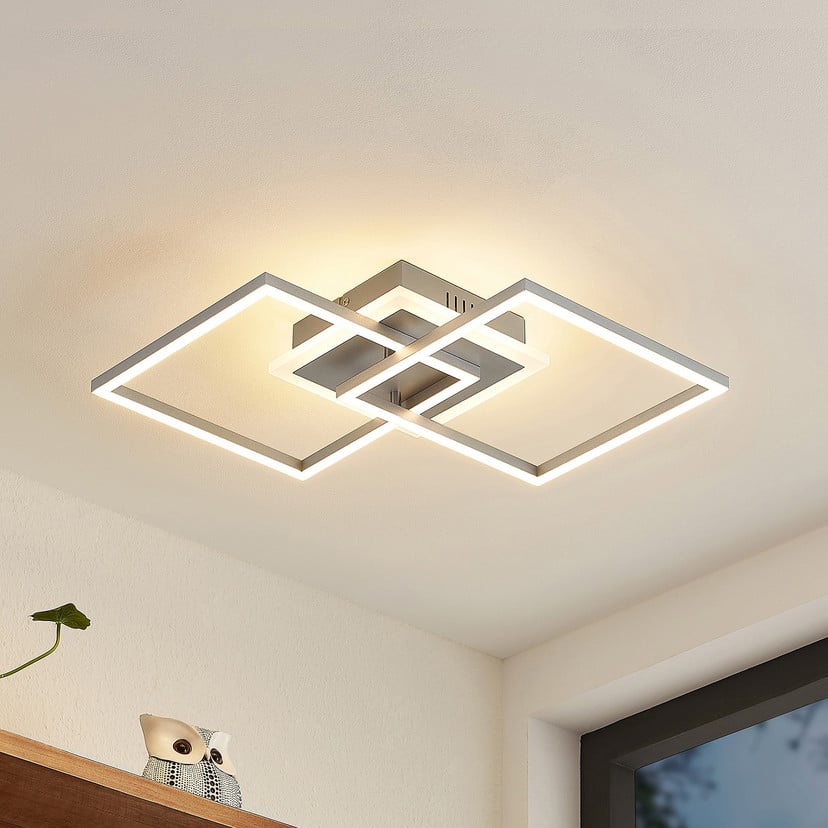 lampenwelt Lindby LED-Deckenlampe Fjardo eckig silber CCT Remote Speichern exportieren