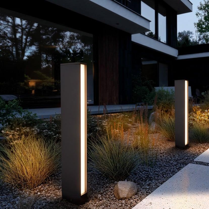 lampenwelt Lucande LED-Wegeleuchte Lirka 2-flammig grau Metall 60cm Black Friday Preise