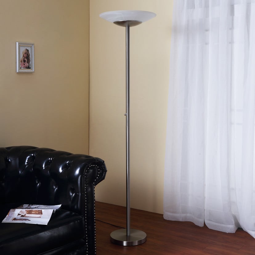 lampenwelt Lindby LED-Stehleuchte Ragna nickel Metall dimmbar zollfrei