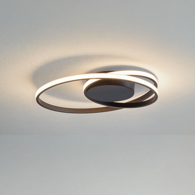 lampenwelt Lindby LED-Deckenleuchte Youna schwarz Alu 39 cm dimmbar 50% Rabatt für begrenzte Zeit