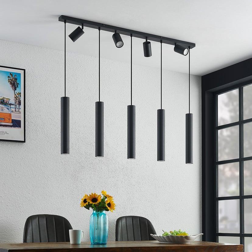 lampenwelt Lindby Hängeleuchte Sanad 116 cm 9-flg. schwarz GU10 Rabatte dieses Monats