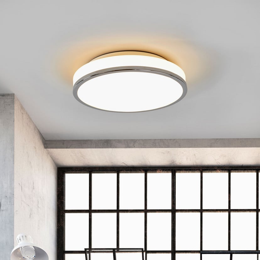 lampenwelt Lindby LED-Deckenleuchte Lyss Ø 28 cm chromfarben IP44 Online