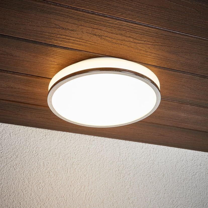 lampenwelt Lindby LED-Deckenleuchte Lyss Ø 28 cm chromfarben IP44 Online